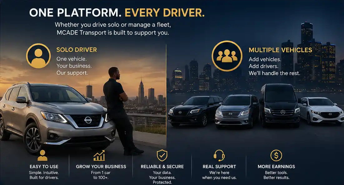 MCADE Transport for solo drivers and fleets